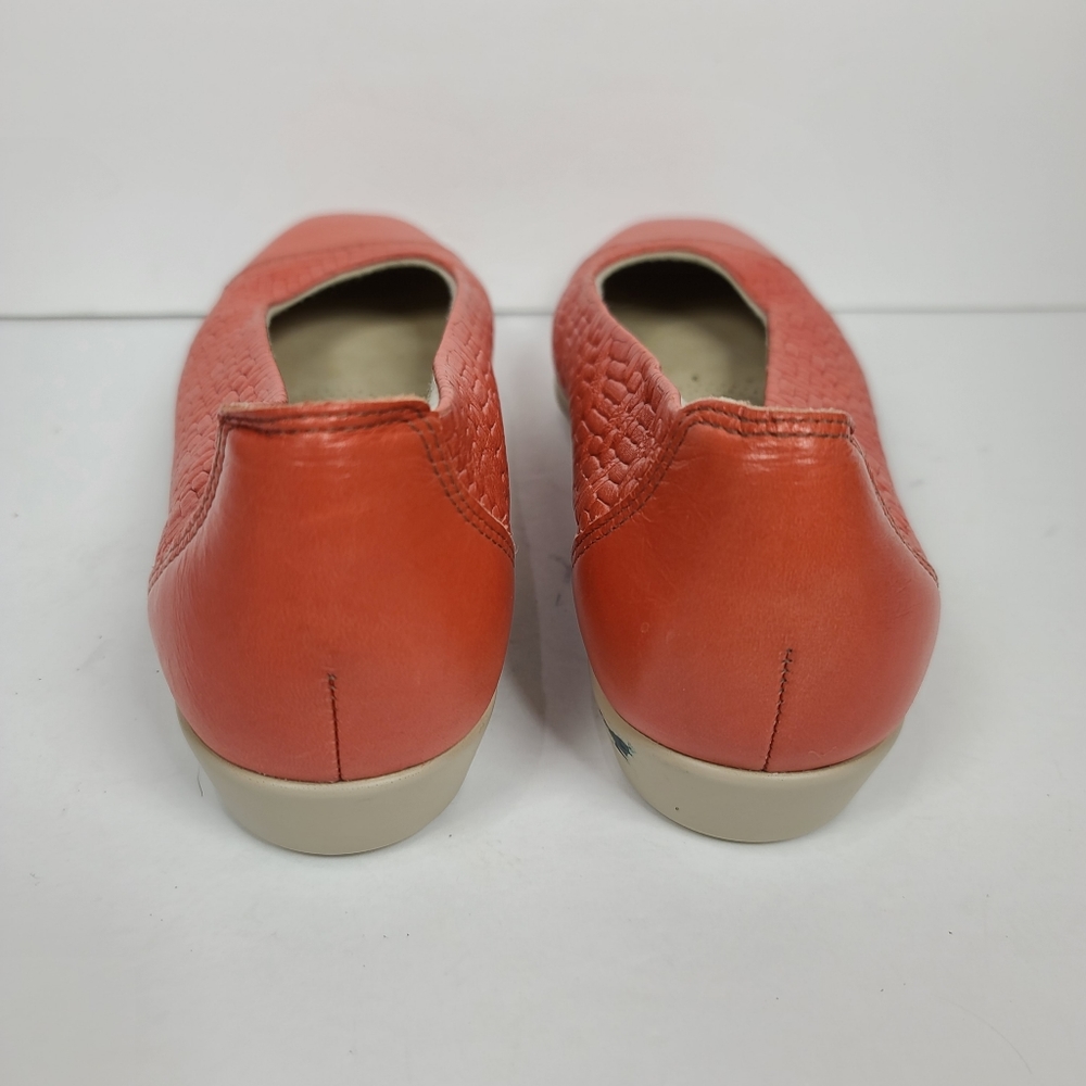 SAS MAUI Leathe Slip On Flats Melon Coral Basket Weave TriPad Comfort Shoes 9 - Picture 6 of 14